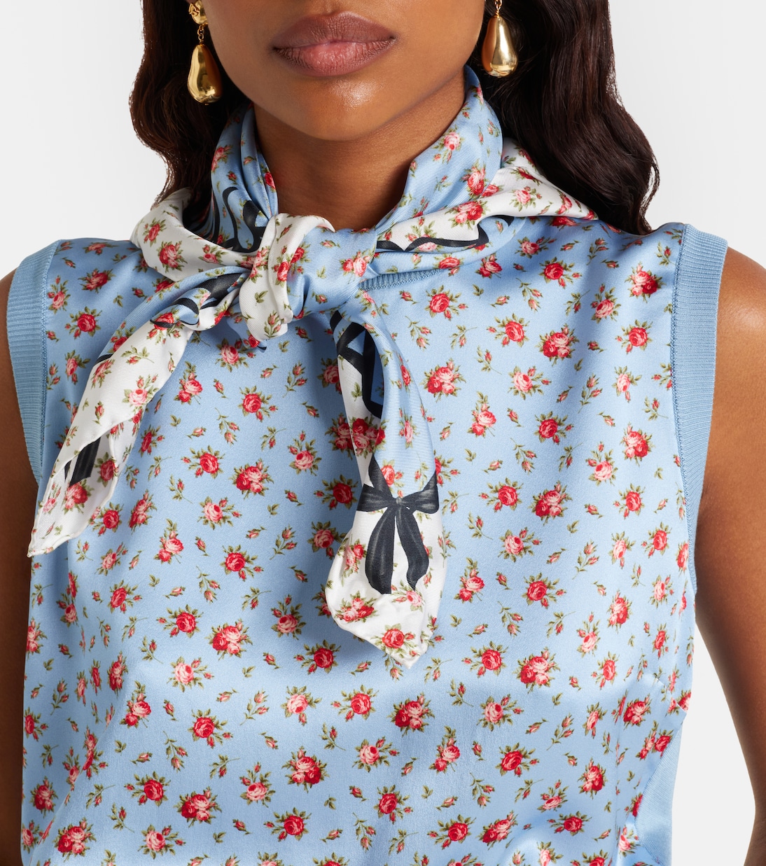 Pañuelo de sarga de seda floral | Dolce&Gabbana