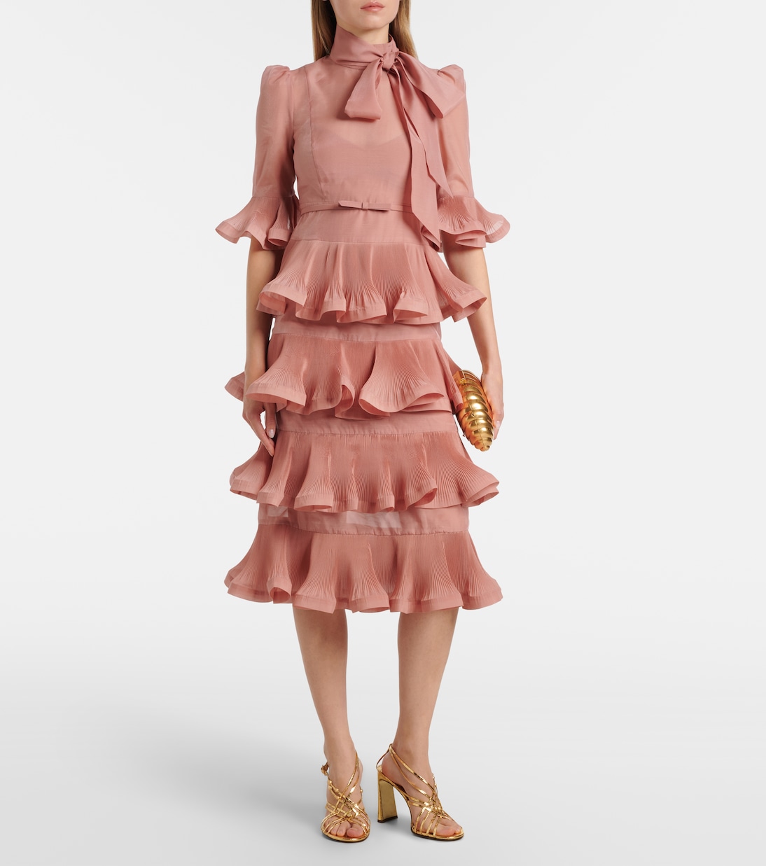 Tiered pleated midi dress | Zimmermann