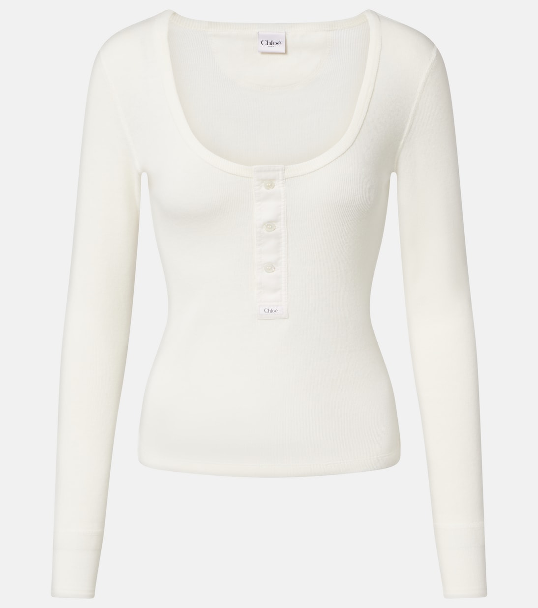 Cotton jersey Henley shirt | Chloé