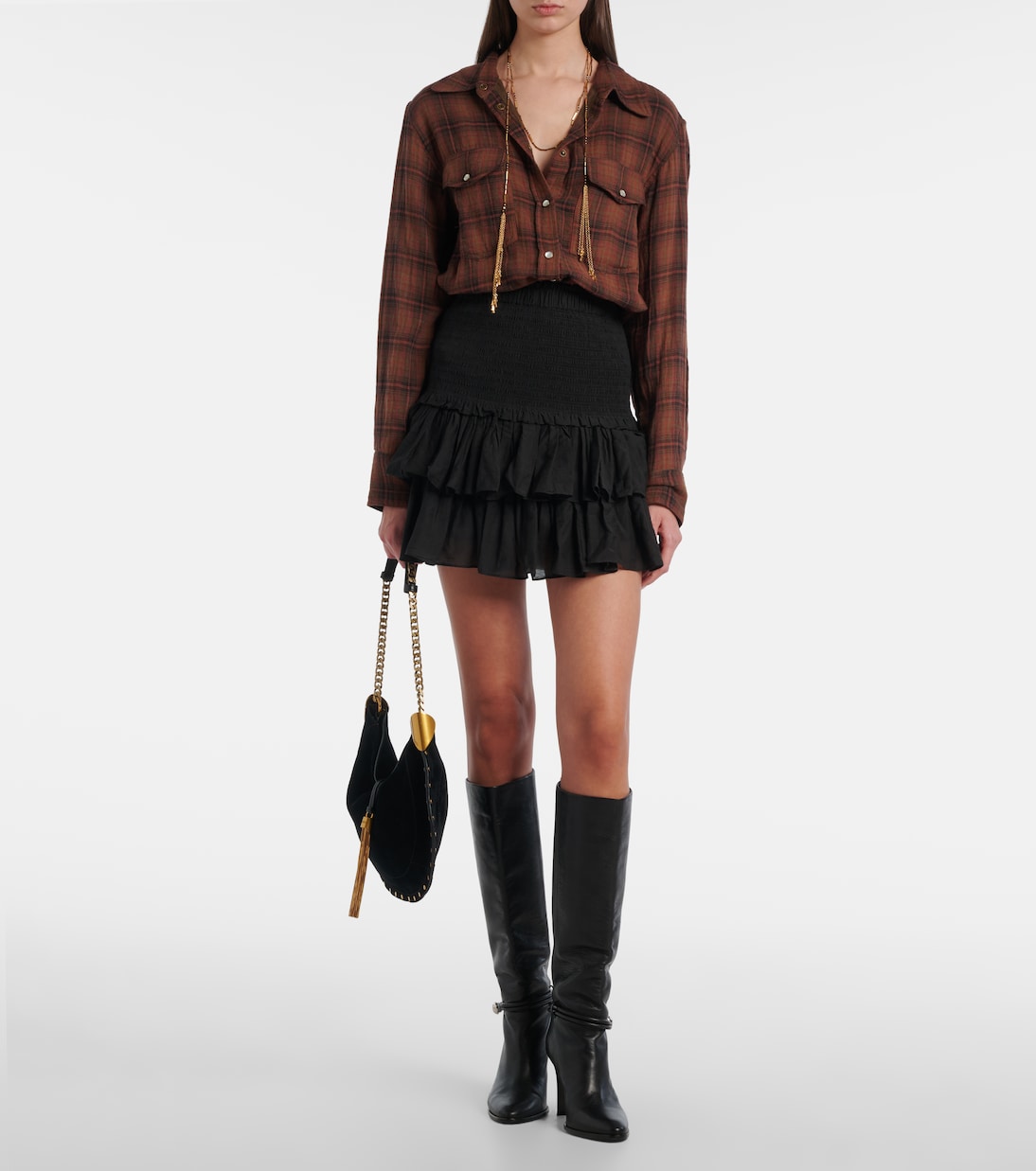 Naomi tiered cotton-blend miniskirt | Marant Etoile