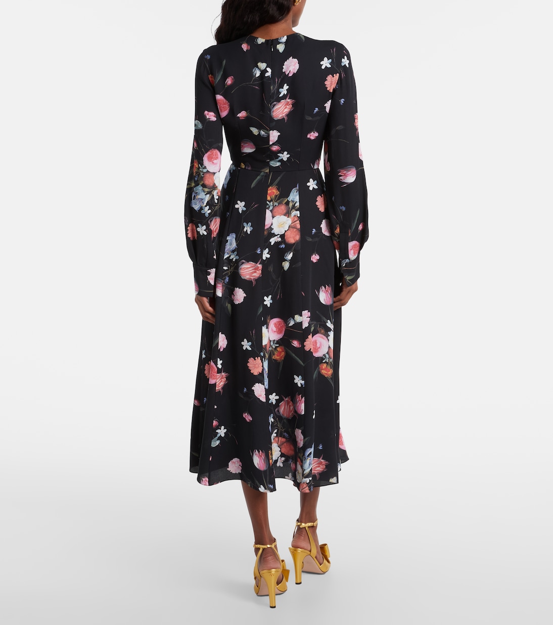 Floral crêpe midi dress | Erdem
