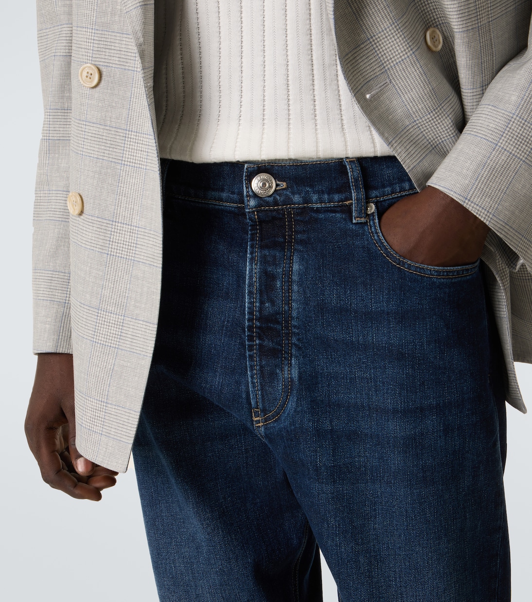 Jeans slim de tiro medio | Brunello Cucinelli