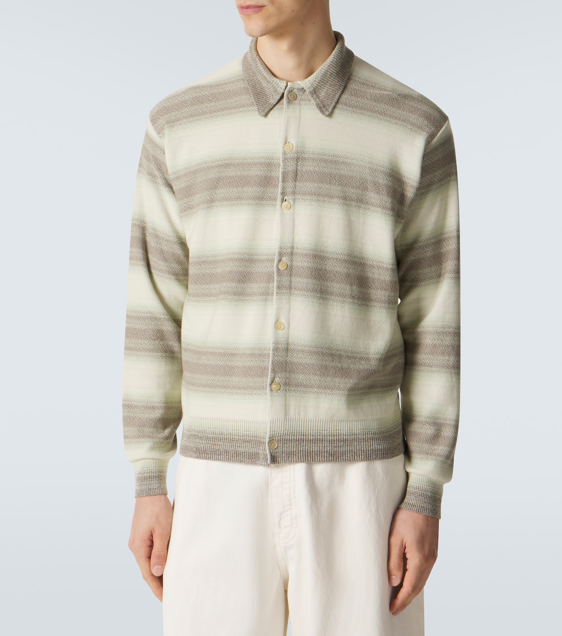 Striped cotton and silk cardigan | Auralee