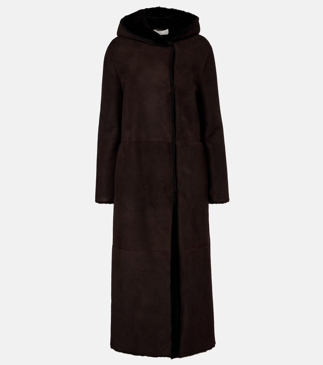 Anaya hooded shearling-trimmed suede coat | The Row