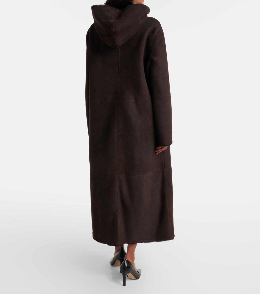 Anaya hooded shearling-trimmed suede coat | The Row