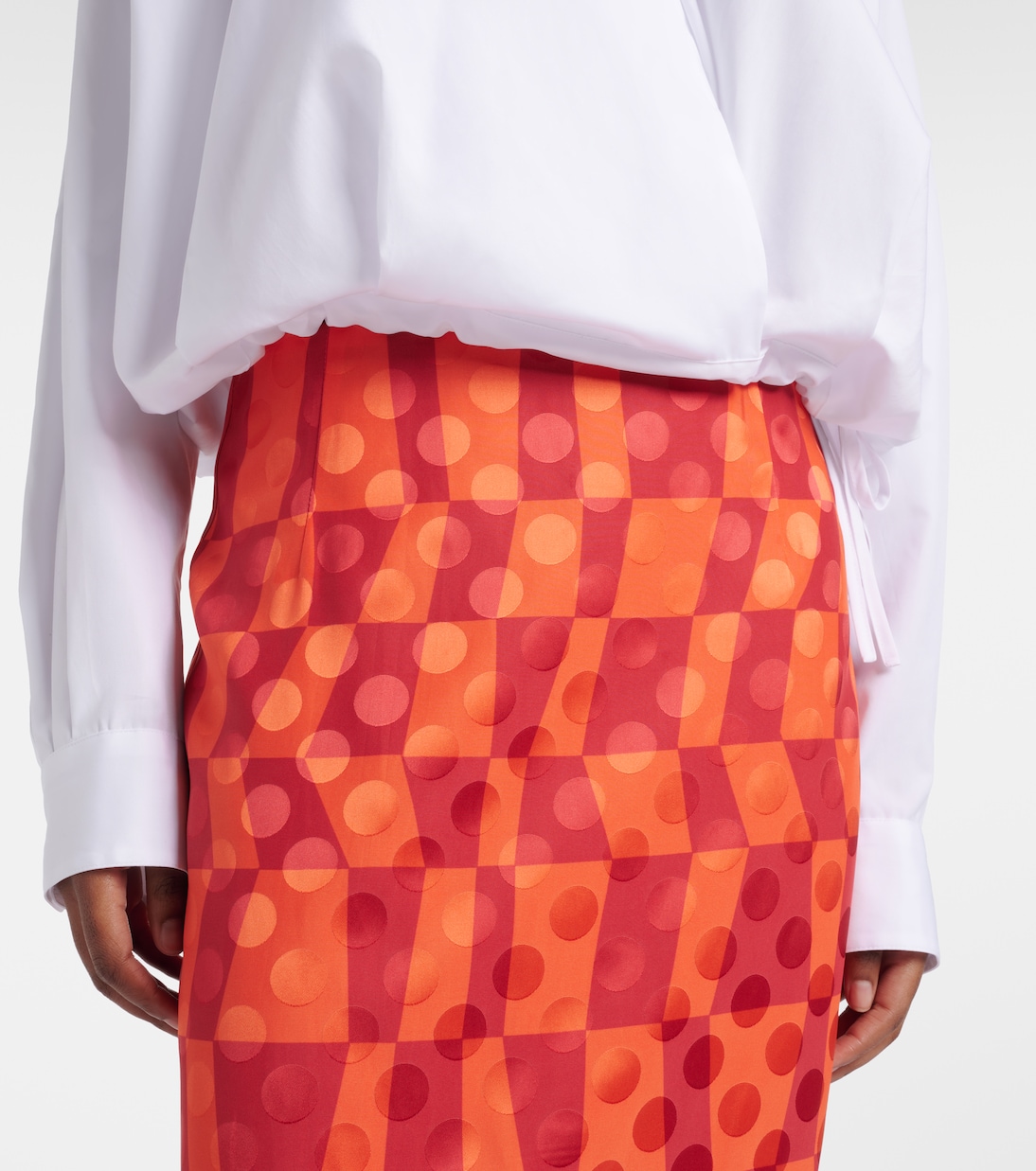 Satin jacquard midi skirt | Dries Van Noten