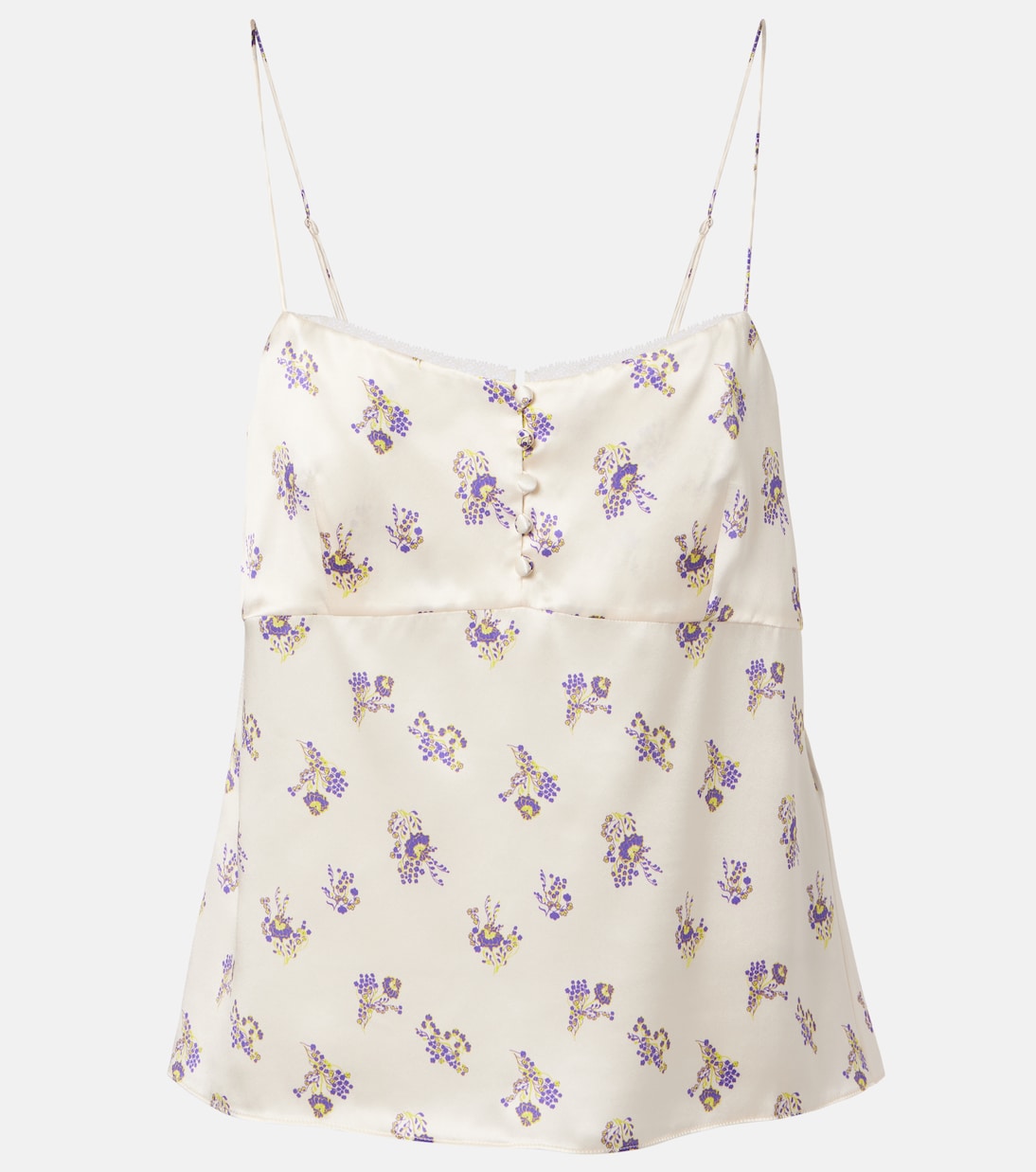 Shiny Daydream floral silk satin camisole | Dorothee Schumacher