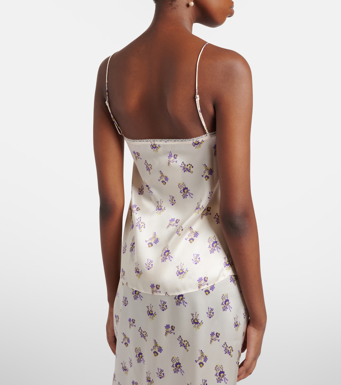 Shiny Daydream floral silk satin camisole | Dorothee Schumacher