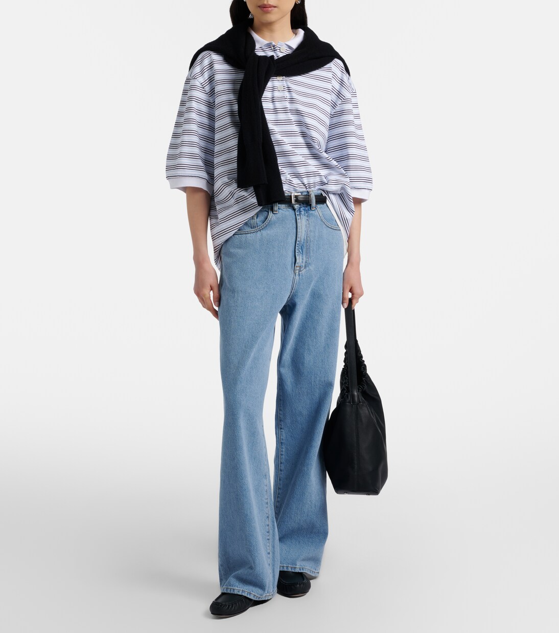 Polo oversize rayé en coton | Róhe