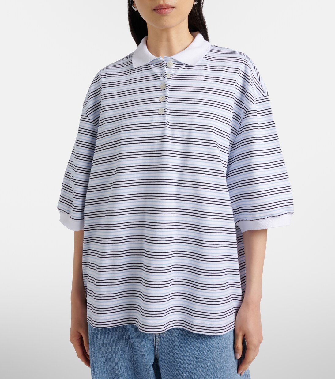 Polo oversize rayé en coton | Róhe