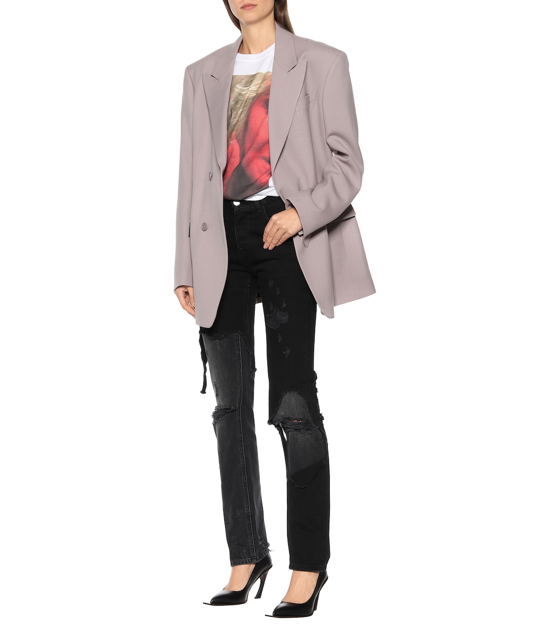 T-shirt in cotone con stampa | Raf Simons