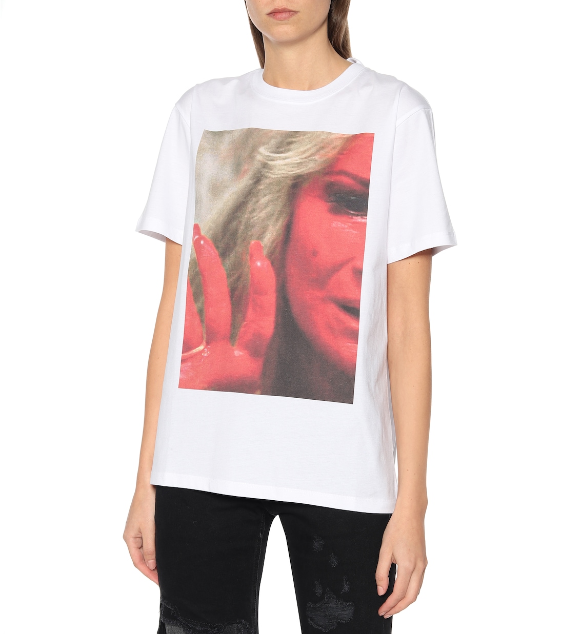 T-shirt in cotone con stampa | Raf Simons