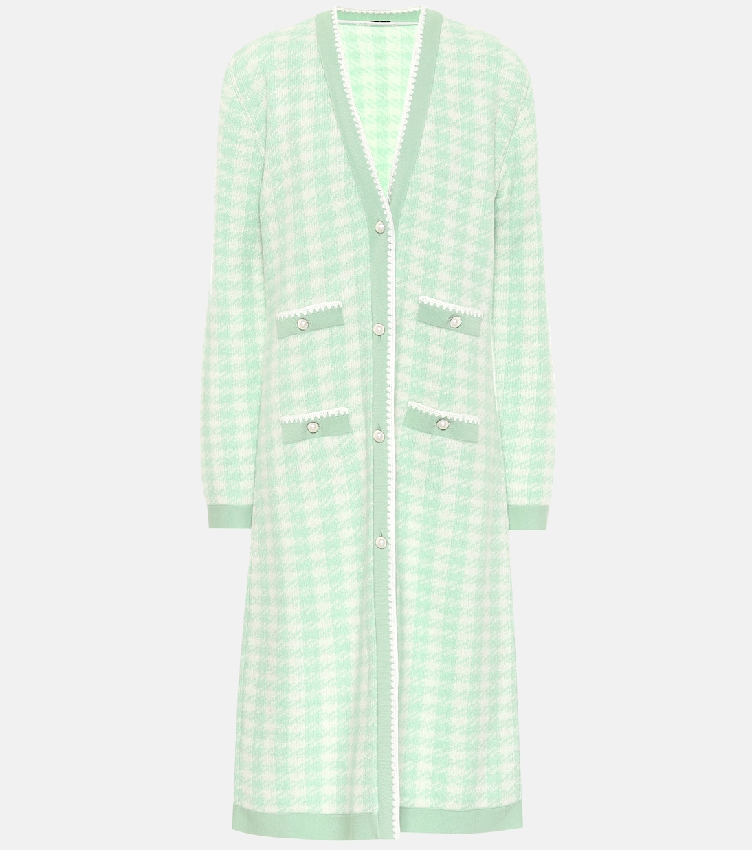Houndstooth wool-blend cardigan | Miu Miu