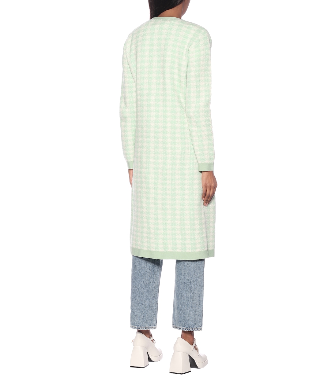 Houndstooth wool-blend cardigan | Miu Miu