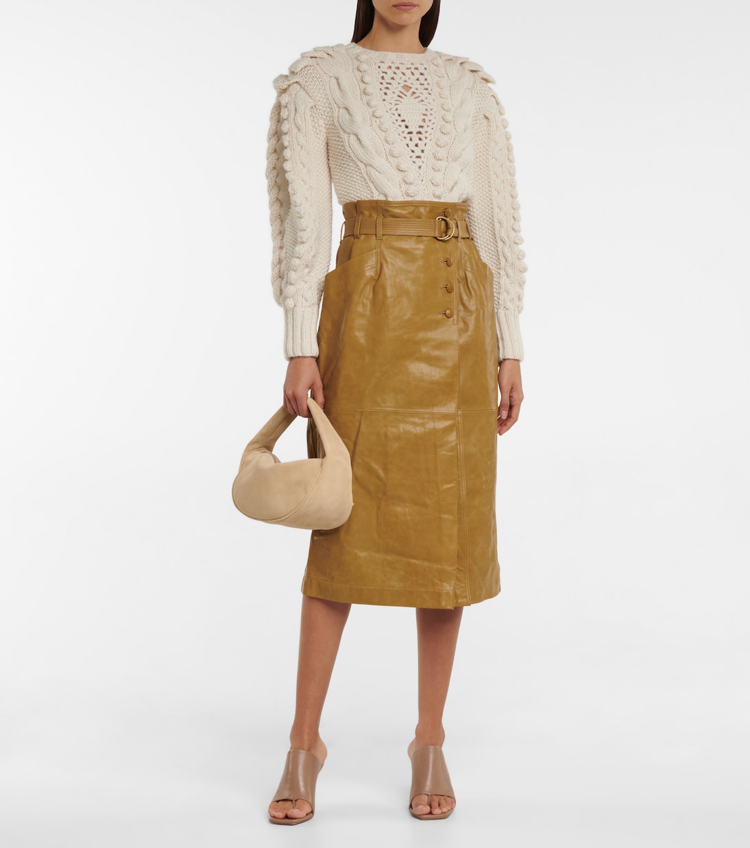 Falda midi Sonia de piel | Ulla Johnson