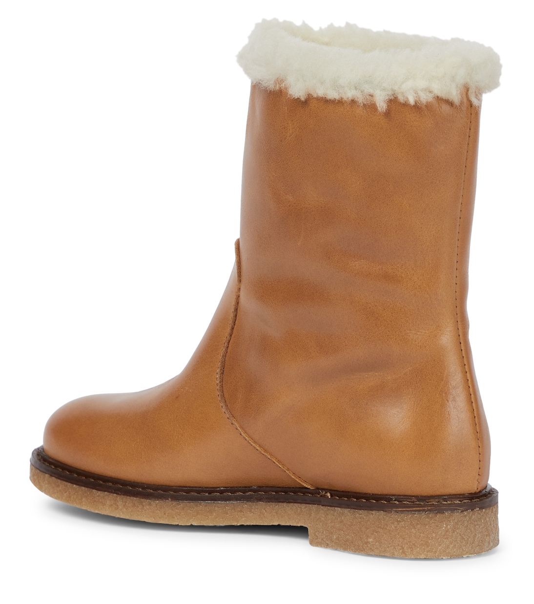 Stivali in pelle con shearling | Bonpoint
