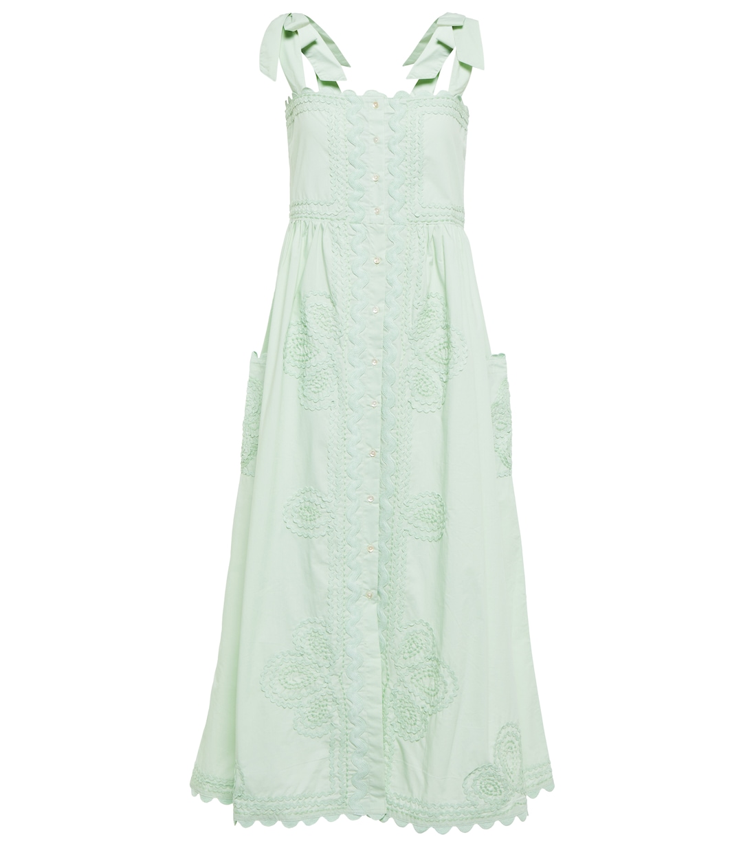 Self-tie cotton poplin midi dress | Juliet Dunn