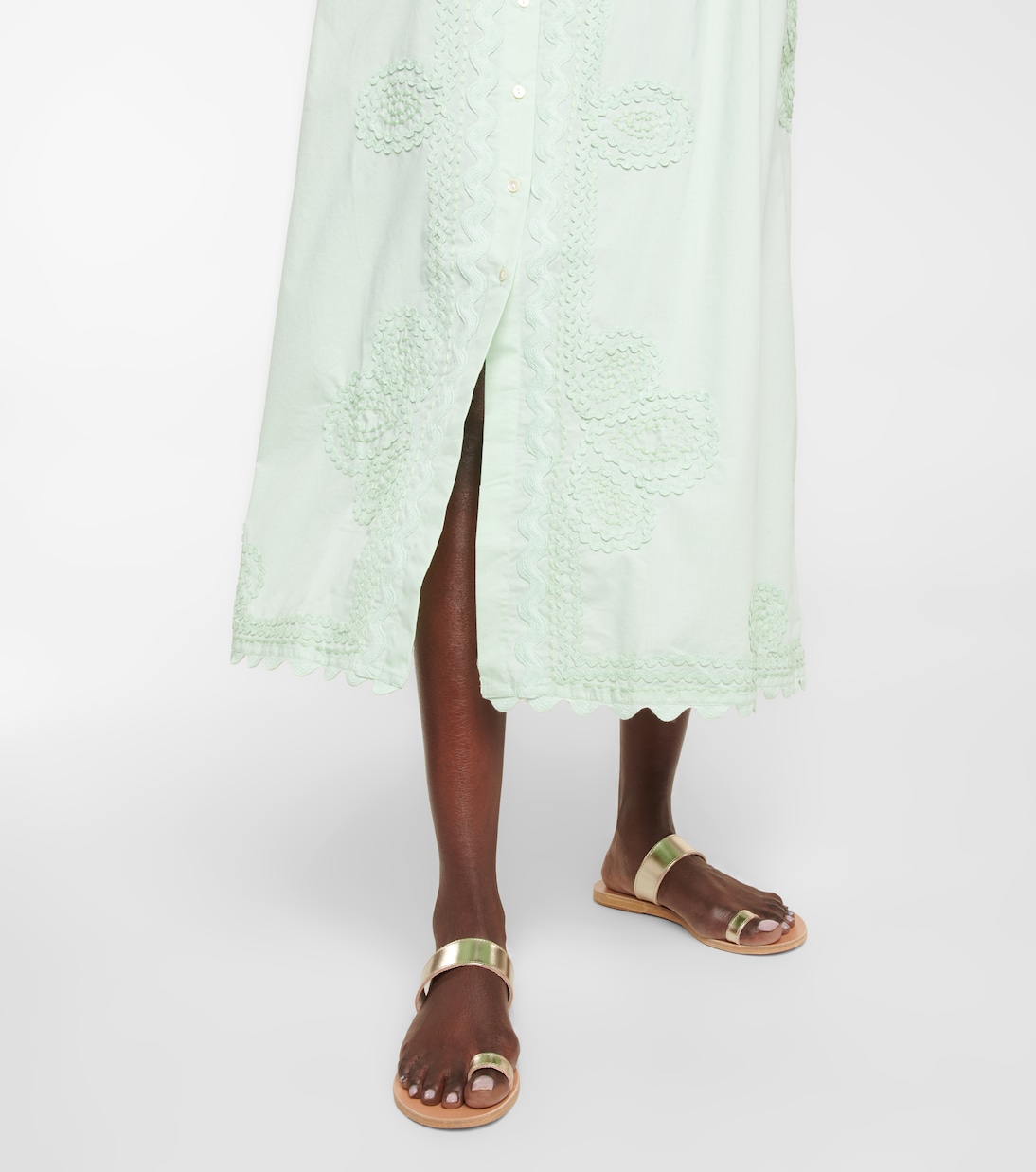 Self-tie cotton poplin midi dress | Juliet Dunn
