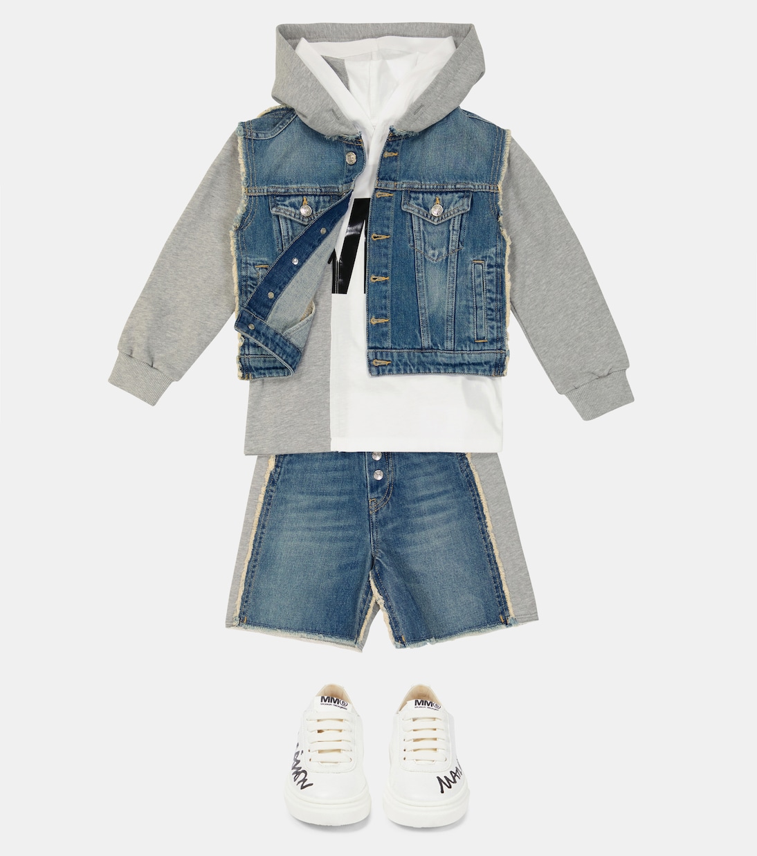 Sudadera con capucha de algodón con logo | MM6 Maison Margiela Kids