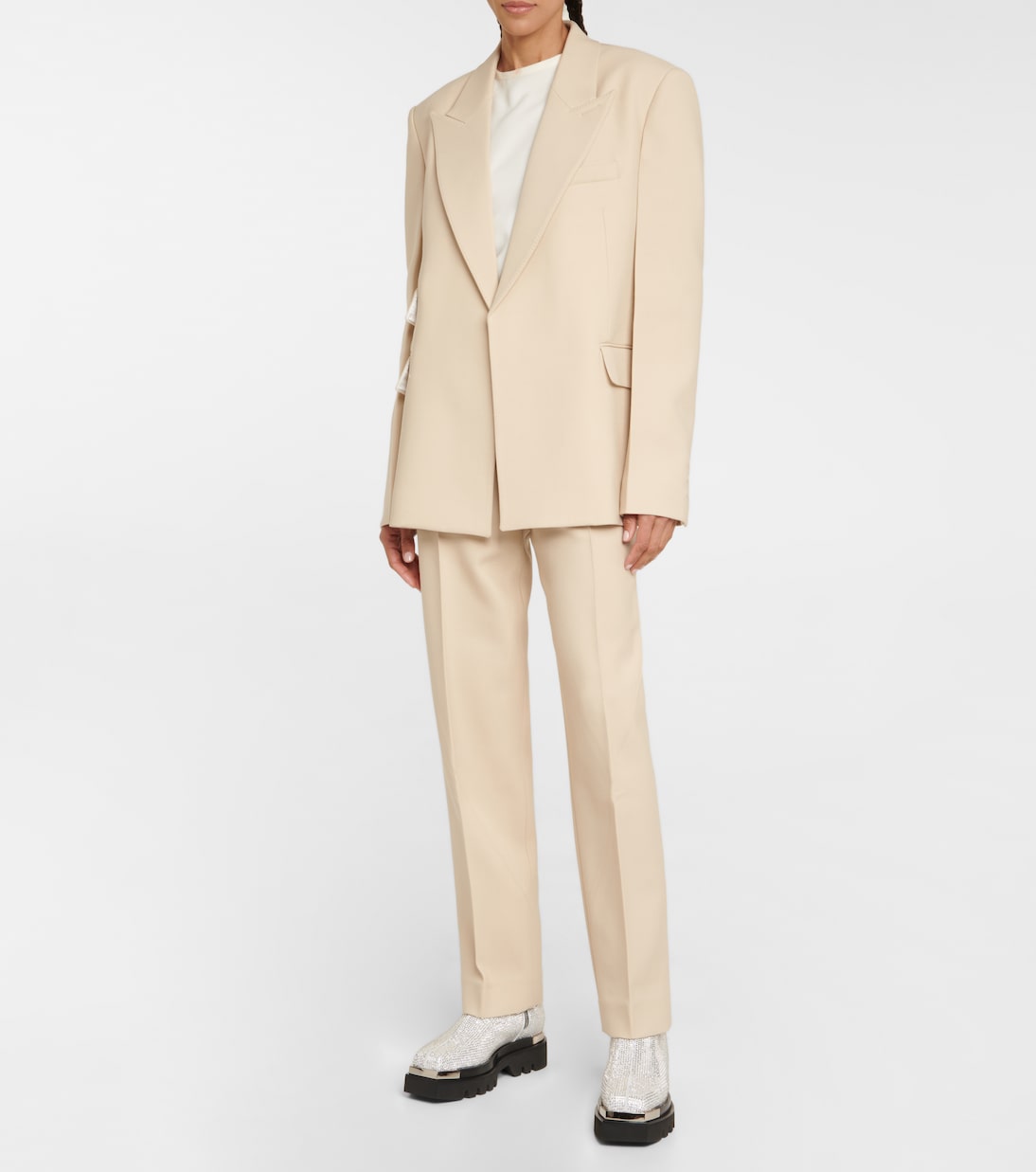 Single-breasted wool-blen blazer | Peter Do