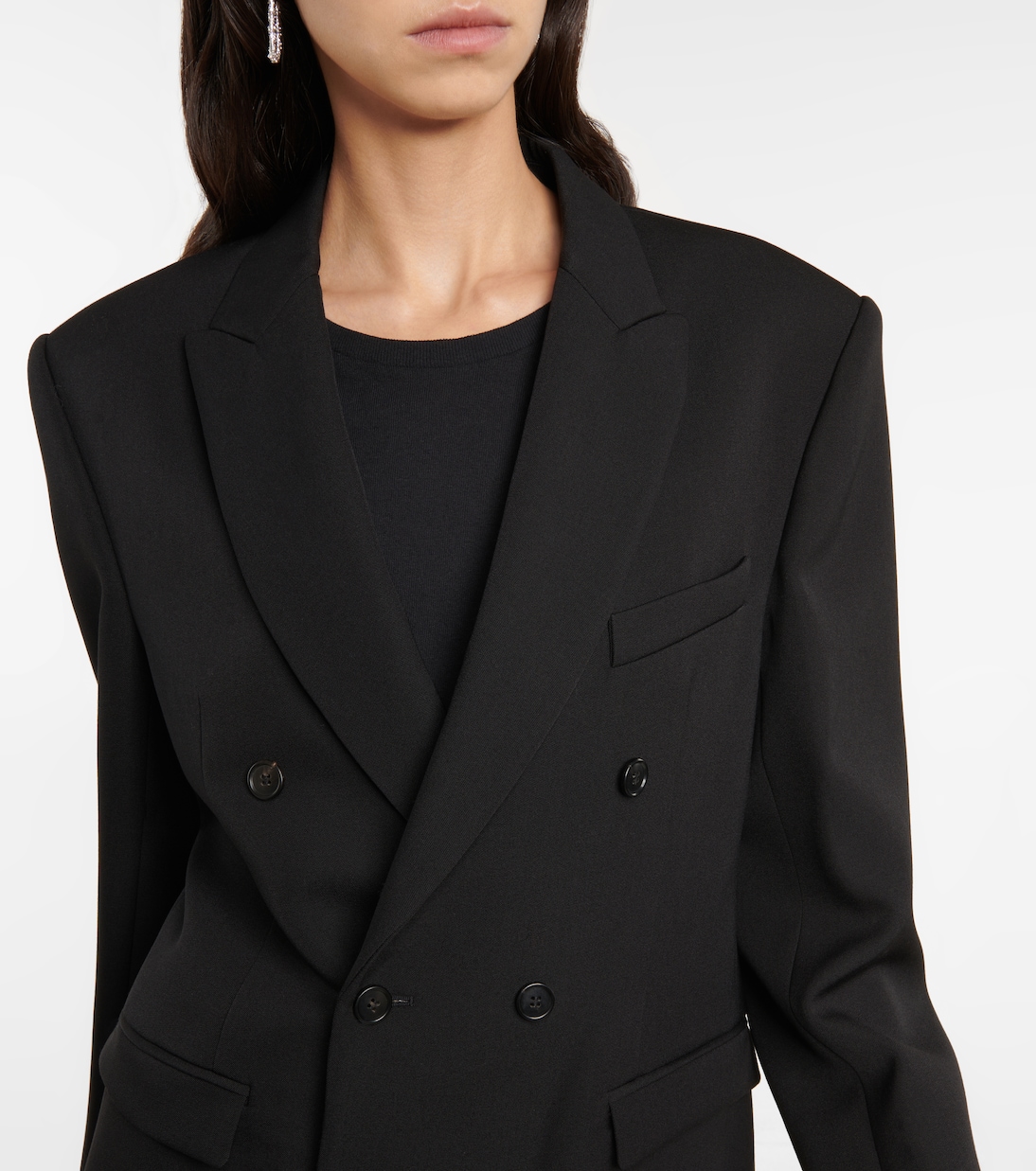 Blazer en sarga de lana virgen | Wardrobe.NYC