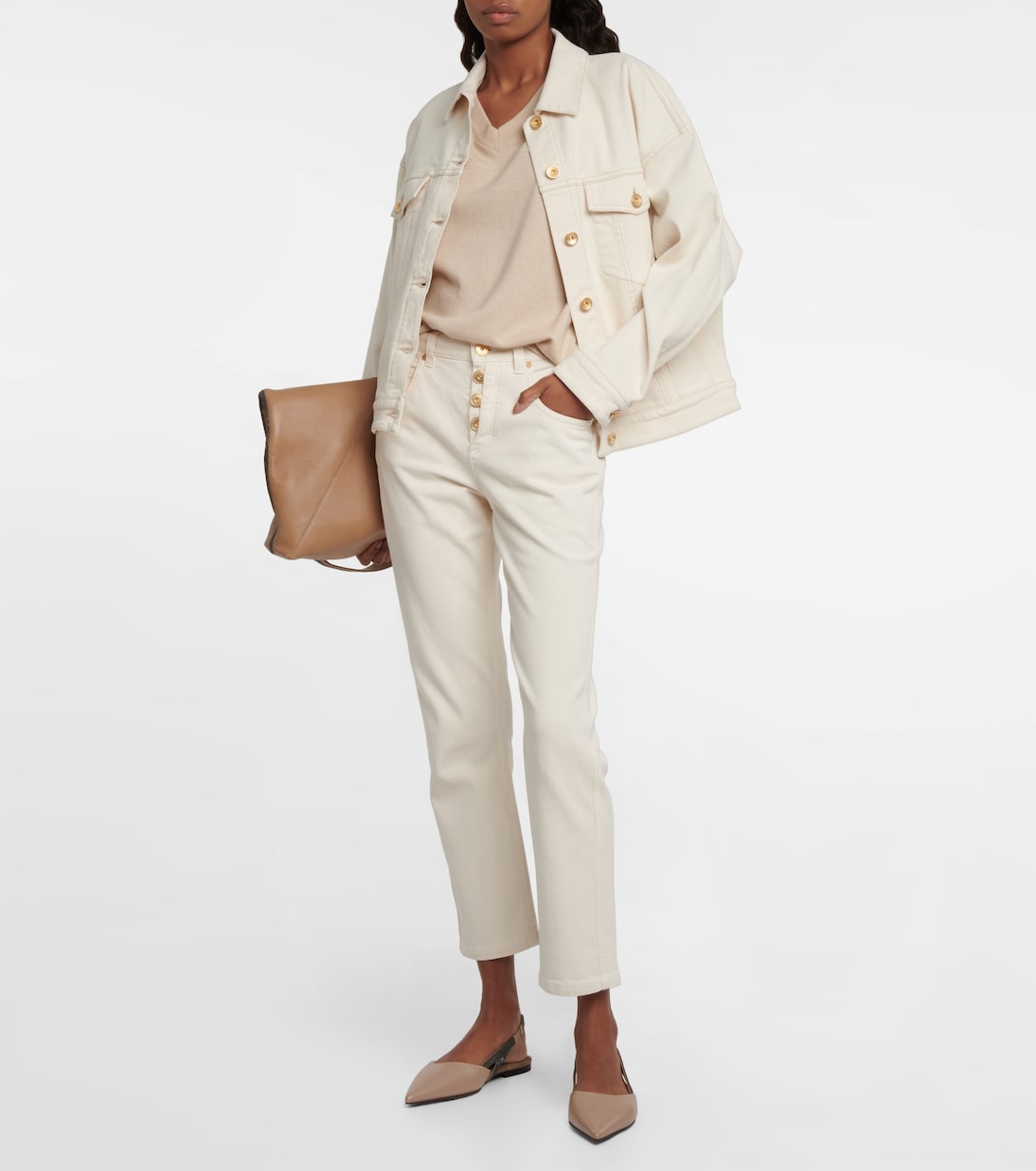 Ballerine slingback in pelle | Brunello Cucinelli