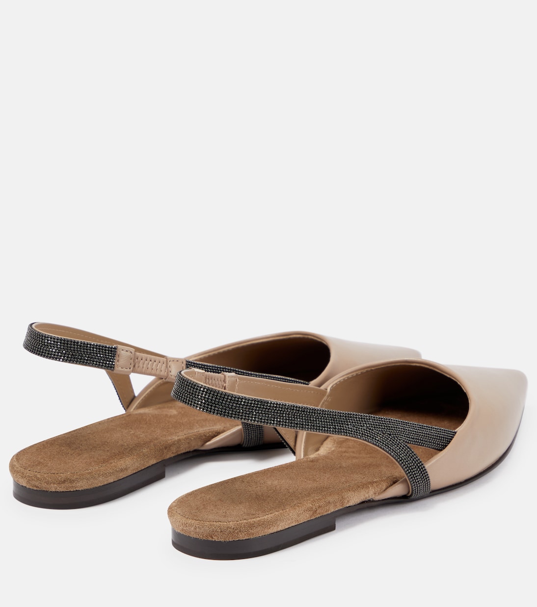 Ballerine slingback in pelle | Brunello Cucinelli