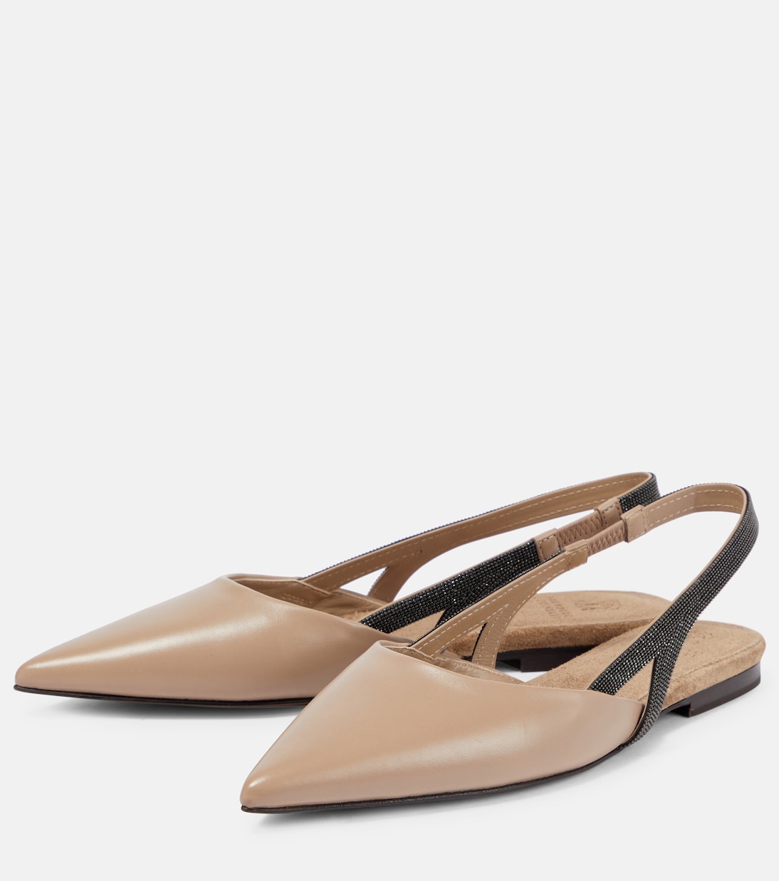 Ballerine slingback in pelle | Brunello Cucinelli