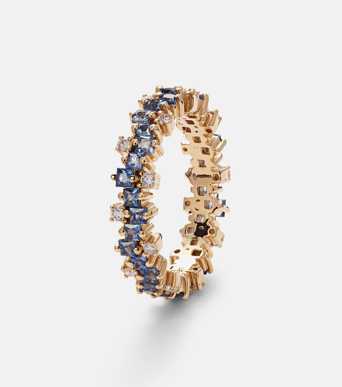 18kt gold ring with sapphires and diamonds | Suzanne Kalan
