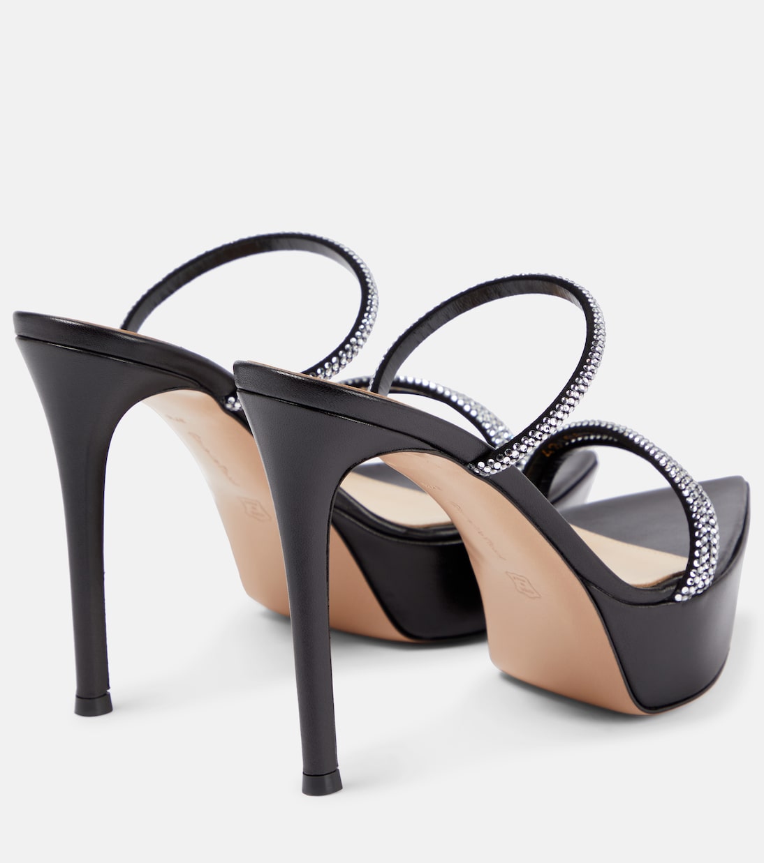 Embellished leather platform sandals | Gianvito Rossi