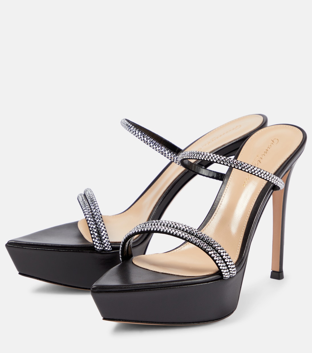 Embellished leather platform sandals | Gianvito Rossi