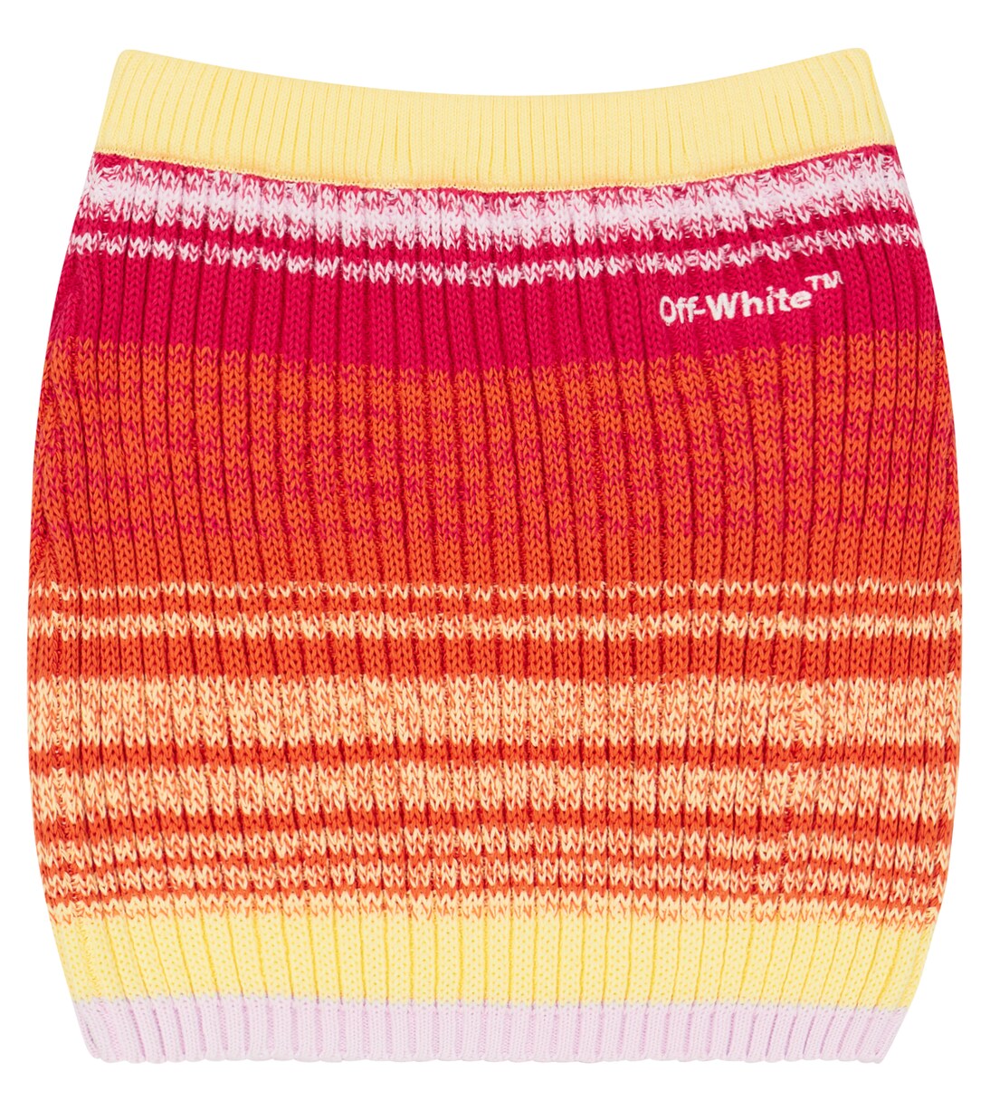 Mini-jupe rayée en coton | Off-White Kids