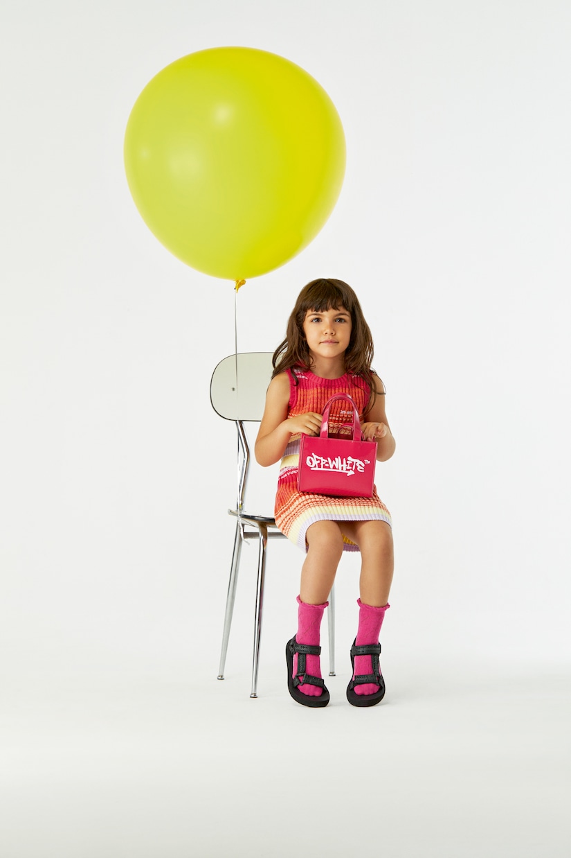 Mini-jupe rayée en coton | Off-White Kids