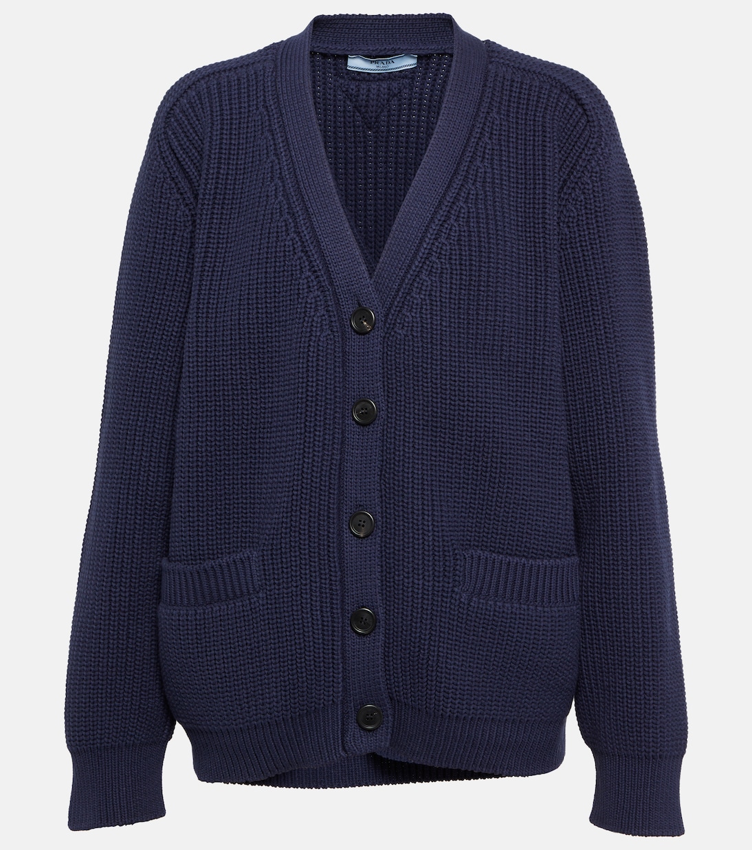 Chaqueta de punto mixto algodón oversize de Prada para jóvenes