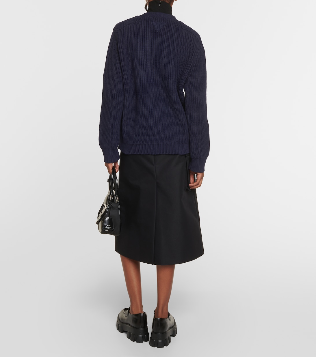 Chaqueta de punto mixto algodón oversize de Prada para jóvenes