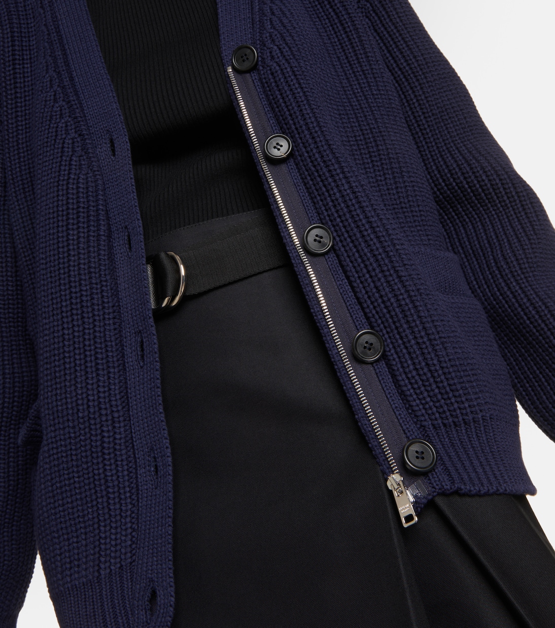 Chaqueta de punto mixto algodón oversize de Prada para jóvenes