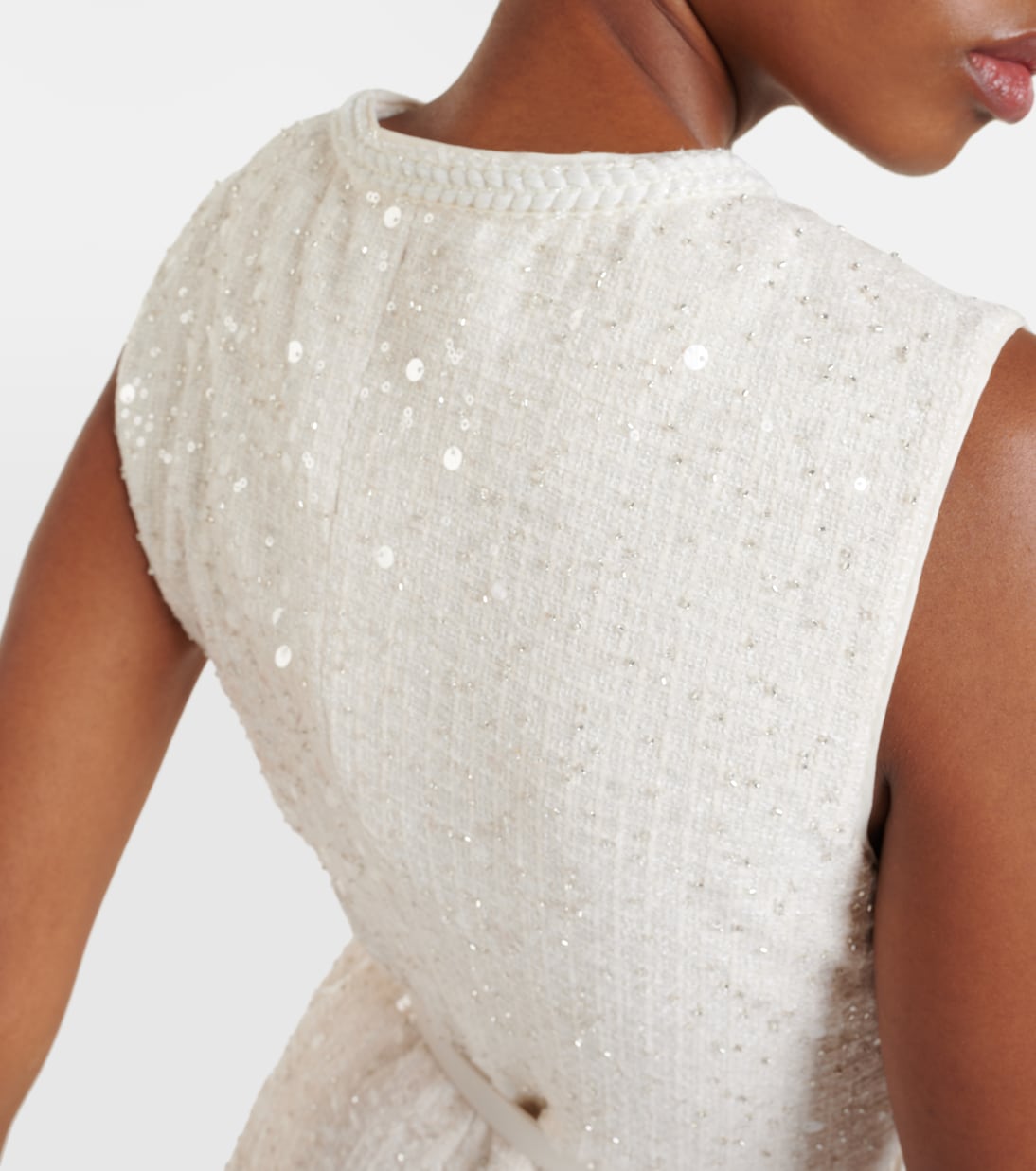 Sequined bouclé midi dress | Self-Portrait