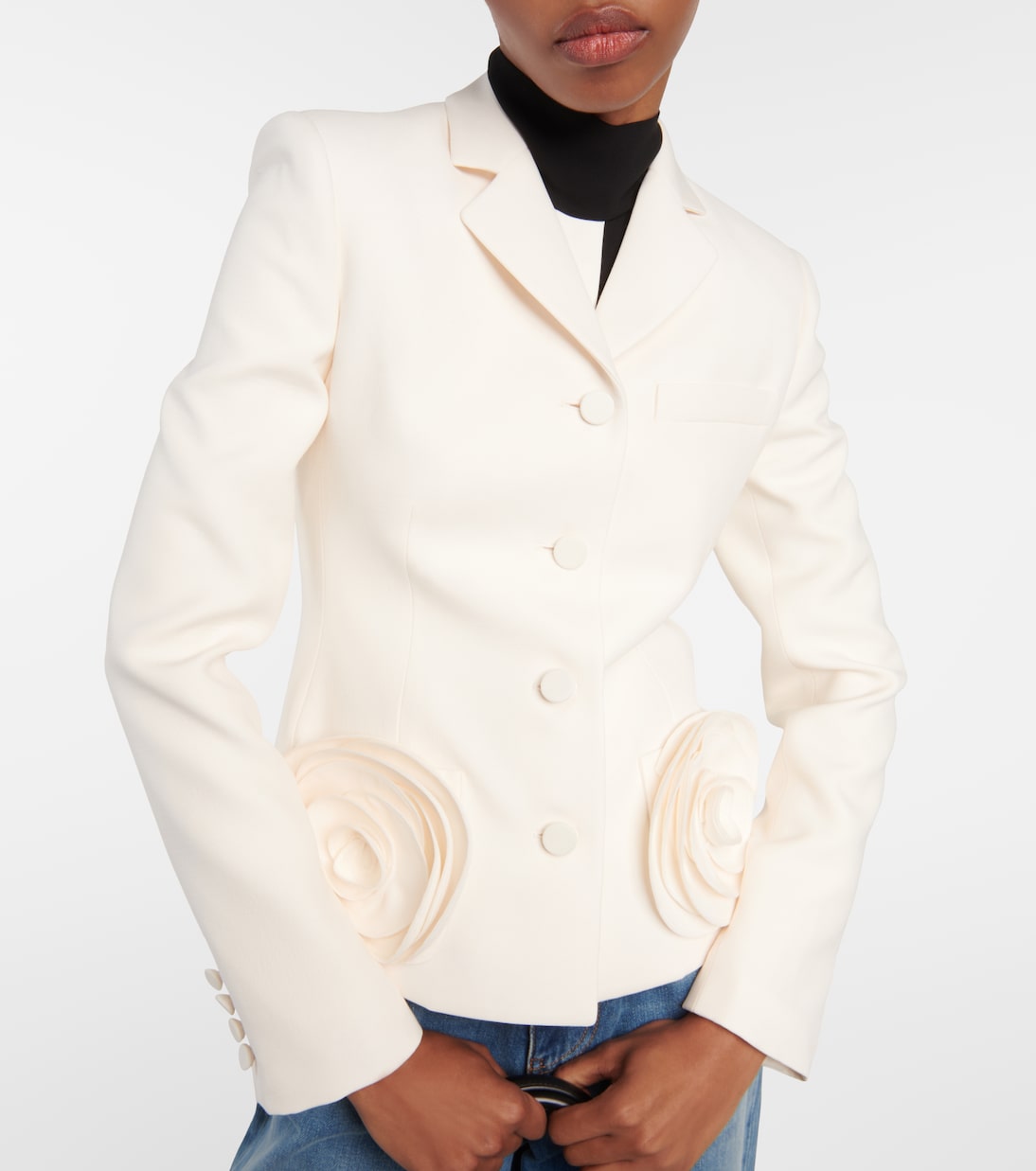 Blazer in Crêpe Couture con applicazione | Valentino