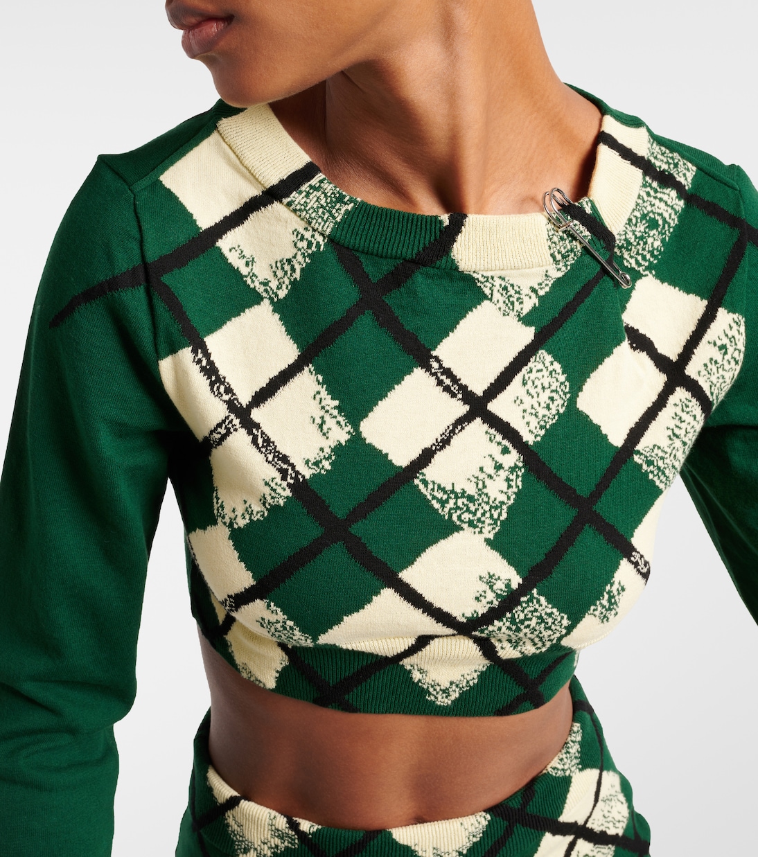 Pull raccourci en coton | Burberry