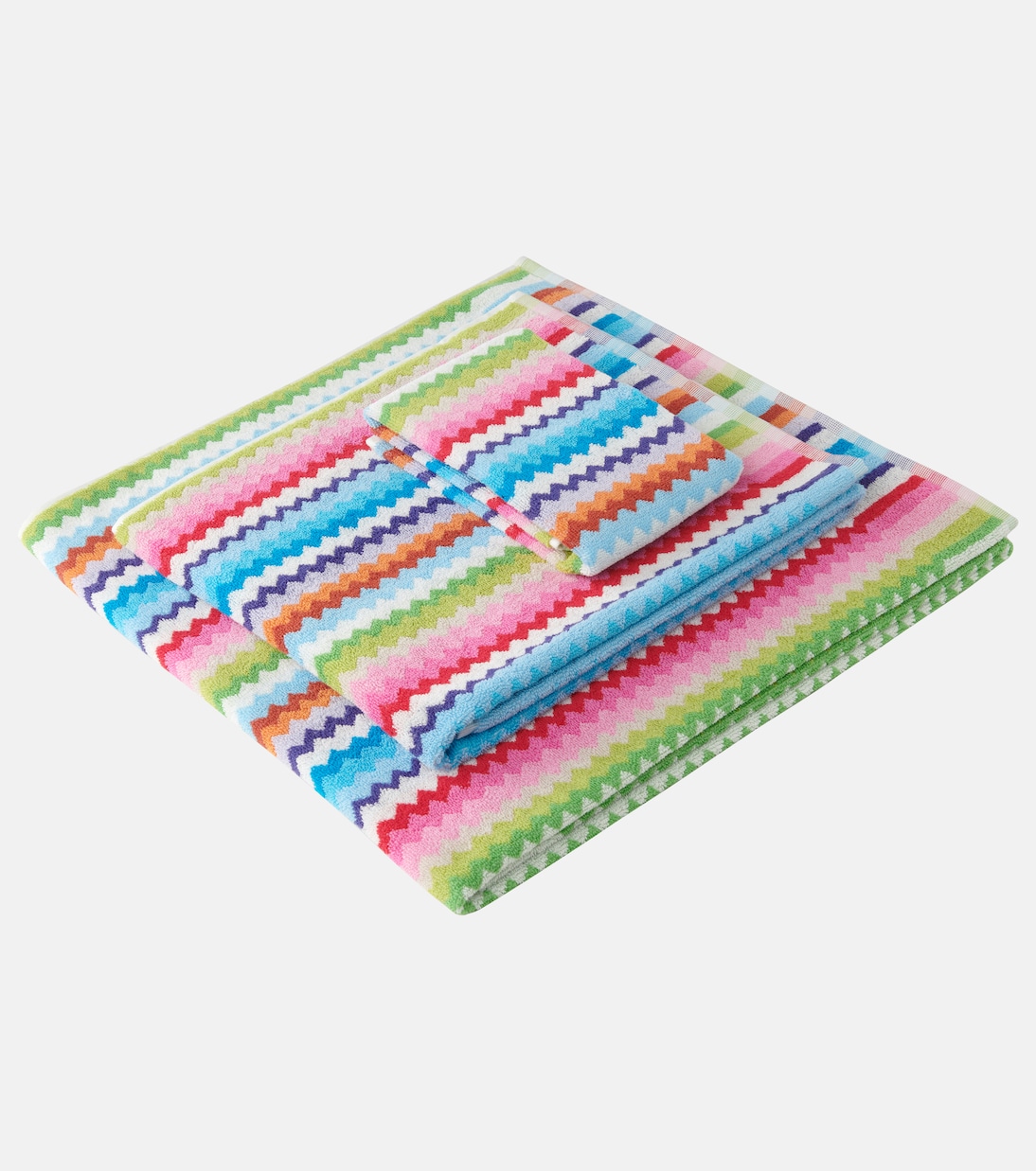 Riverbero set of 3 Zigzag cotton terry towels | Missoni