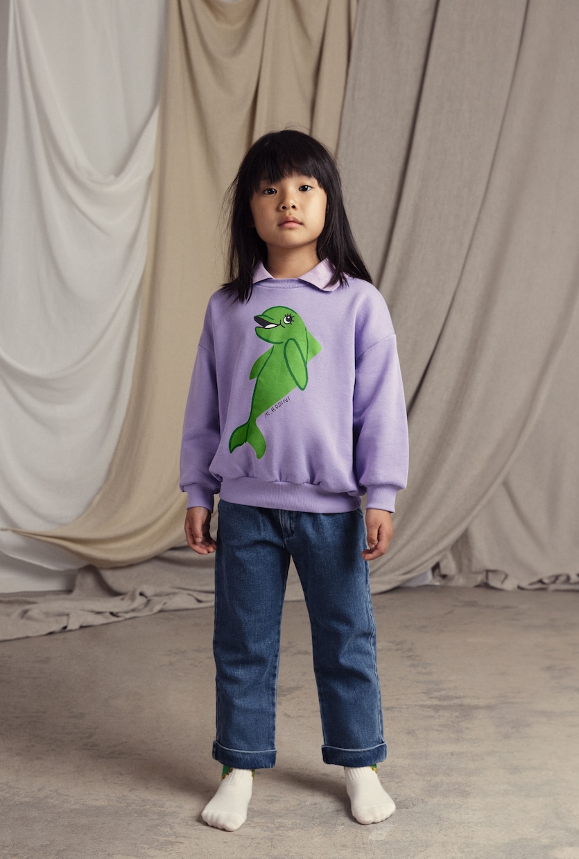 Sudadera Dolphin de algodón estampada | Mini Rodini