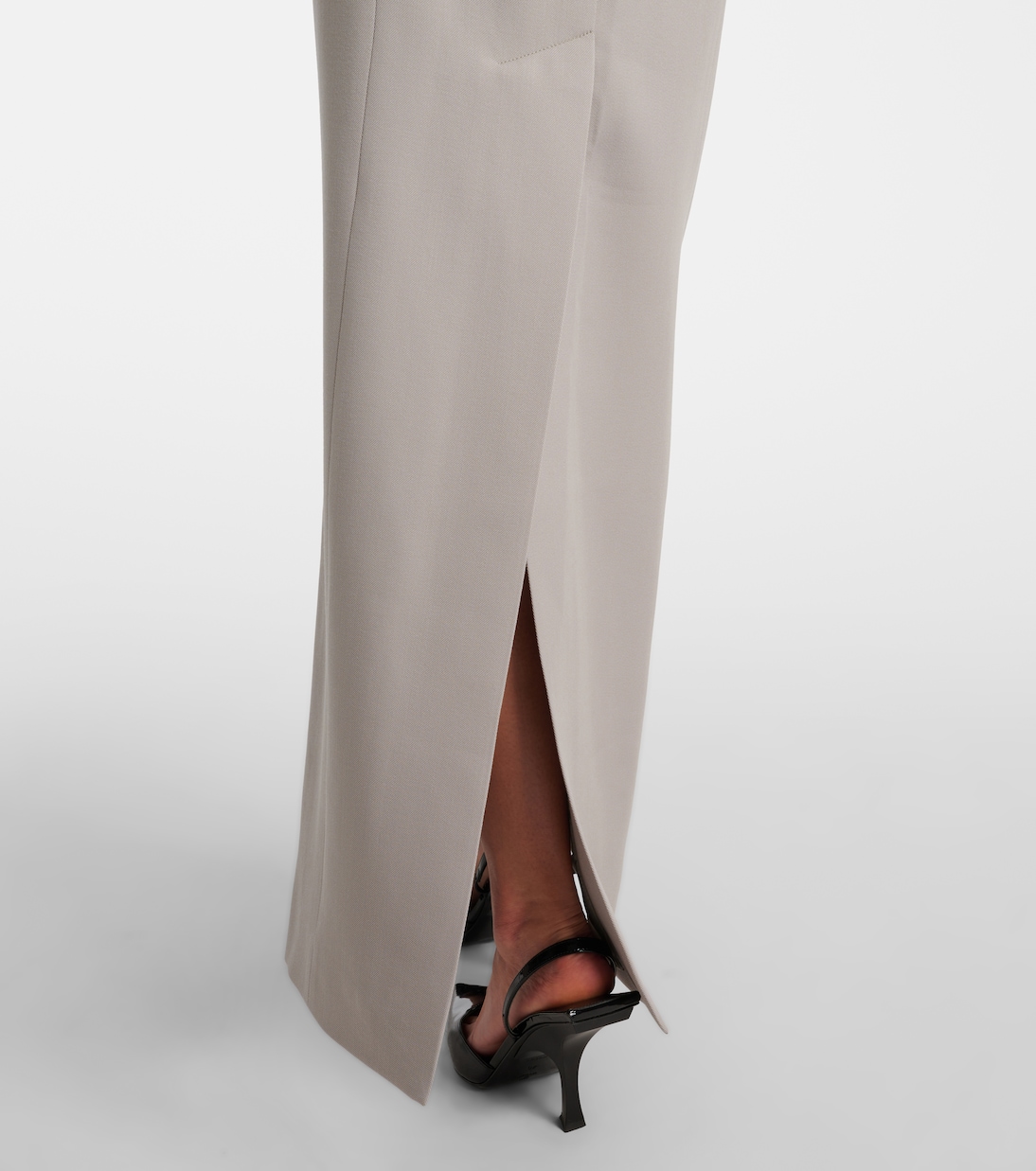 Jupe longue Column en laine vierge | Wardrobe.NYC
