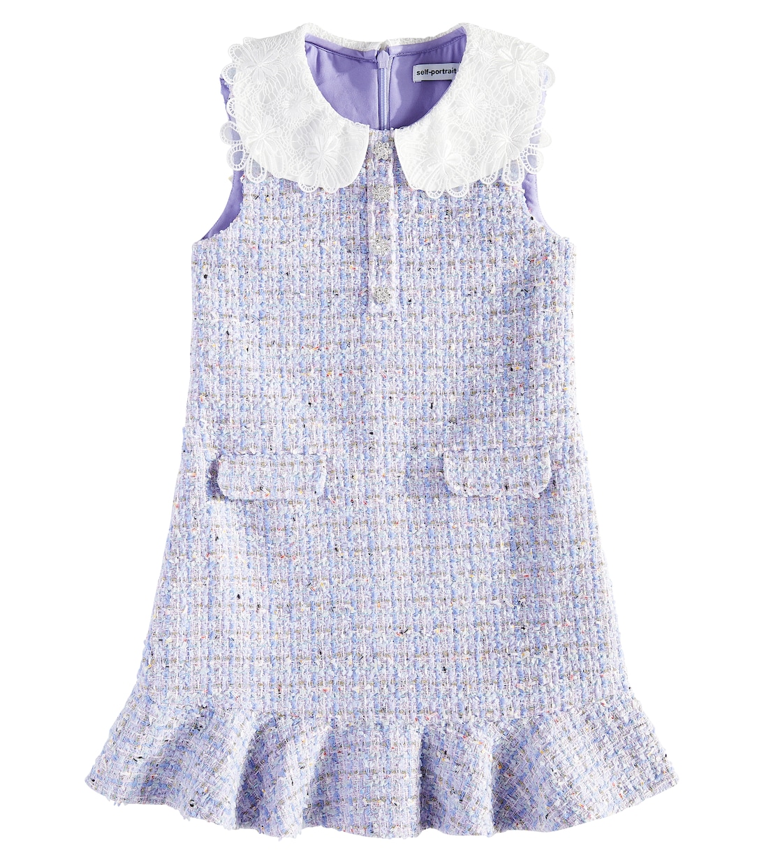 Kleid aus Bouclé mit Spitze | Self-Portrait Kids