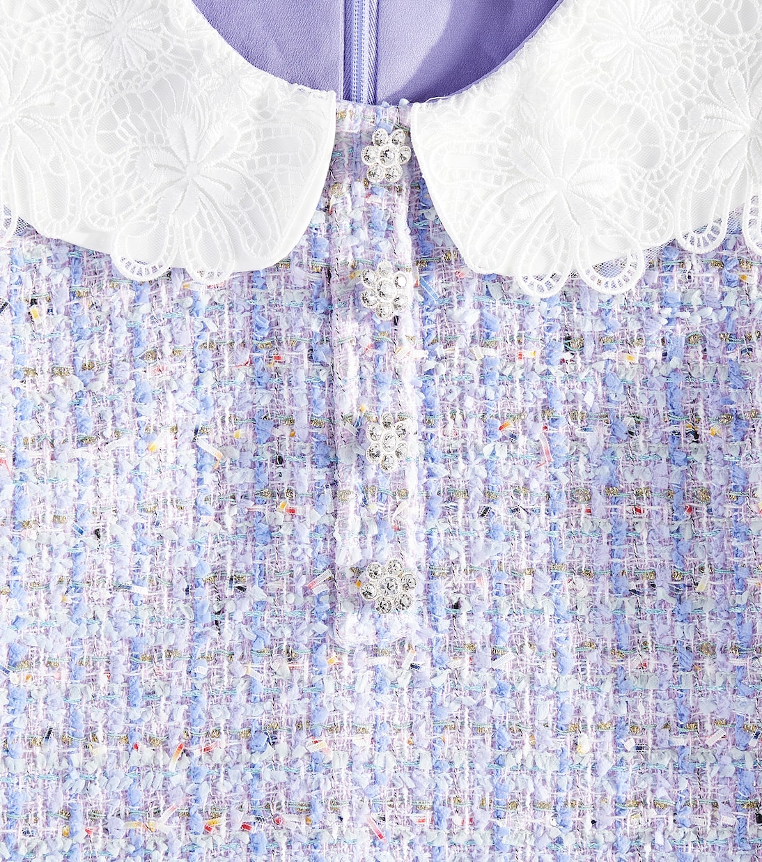 Kleid aus Bouclé mit Spitze | Self-Portrait Kids
