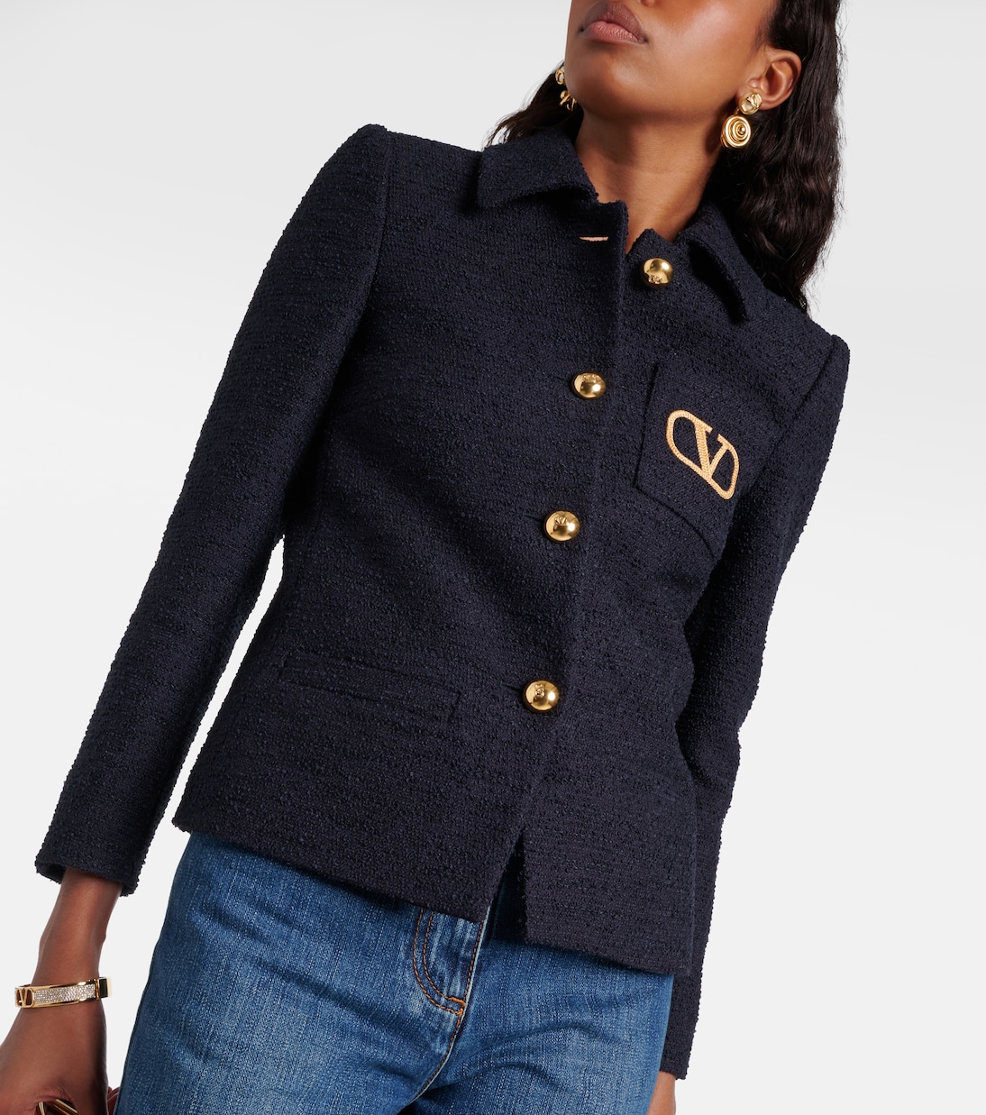 Chaqueta de tweed con VLogo Signature | Valentino