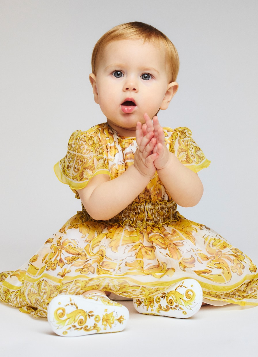 Baby Set Majolica aus Kleid und Höschen | Dolce&Gabbana Kids