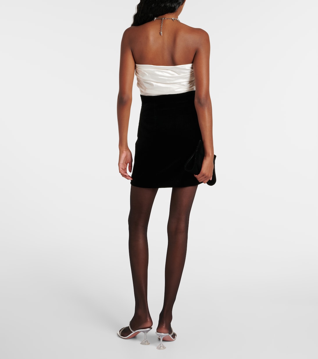 Miniabito in velluto con scollo bardot | Alessandra Rich