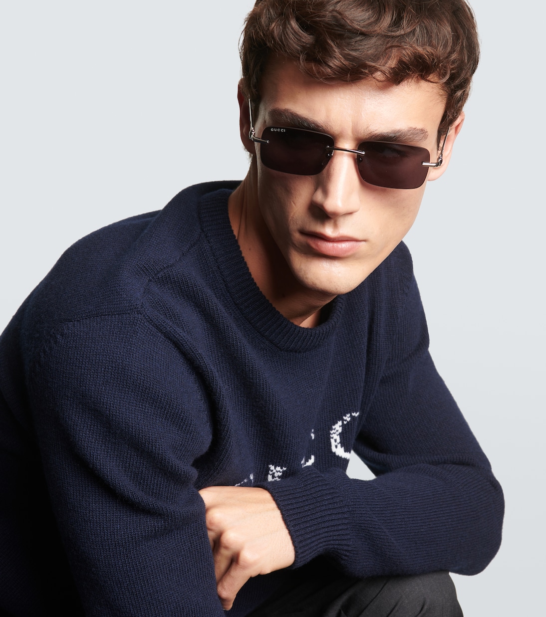 Occhiali da sole rettangolari Horsebit | Gucci