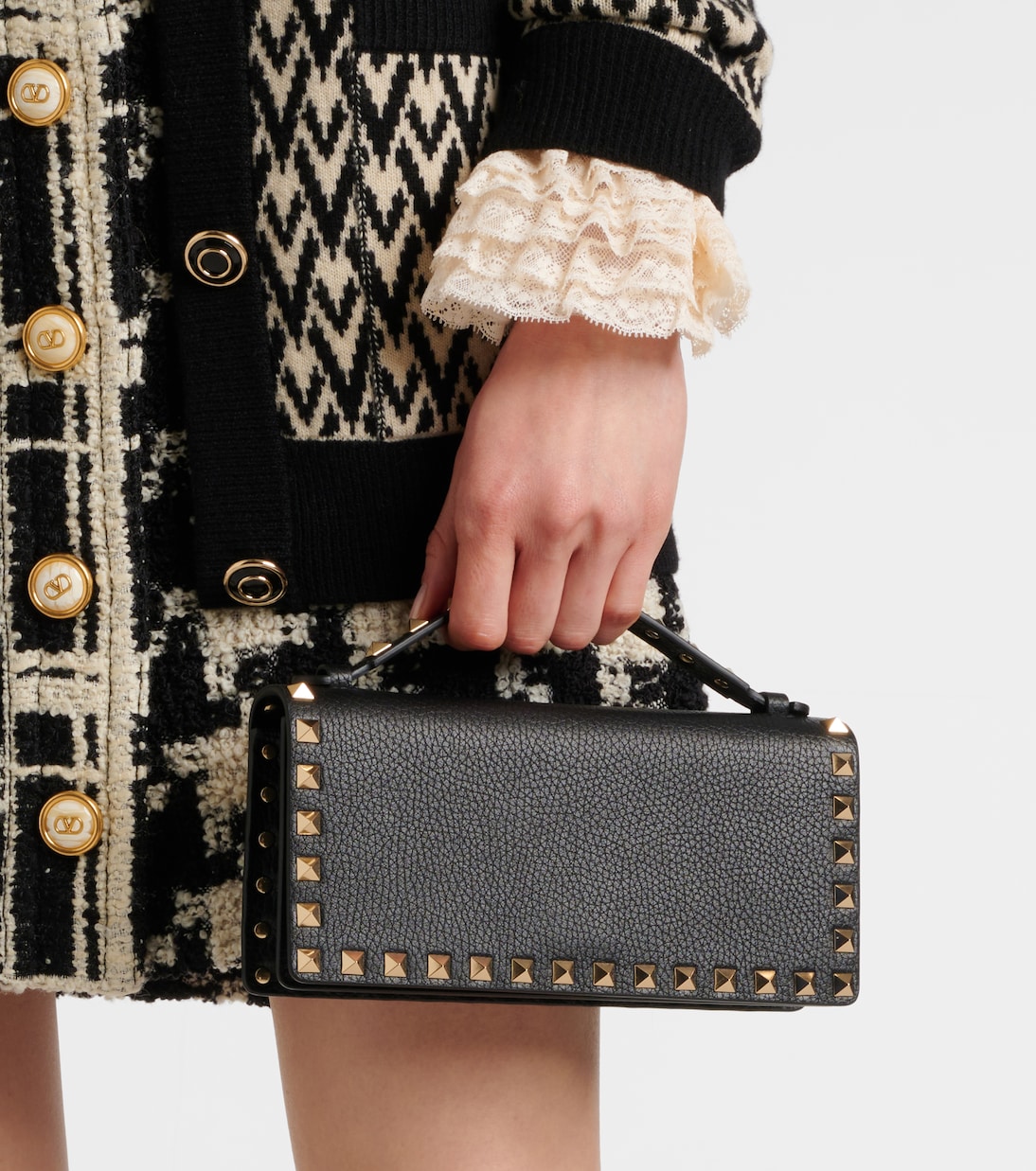 Rockstud leather wallet on chain | Valentino Garavani