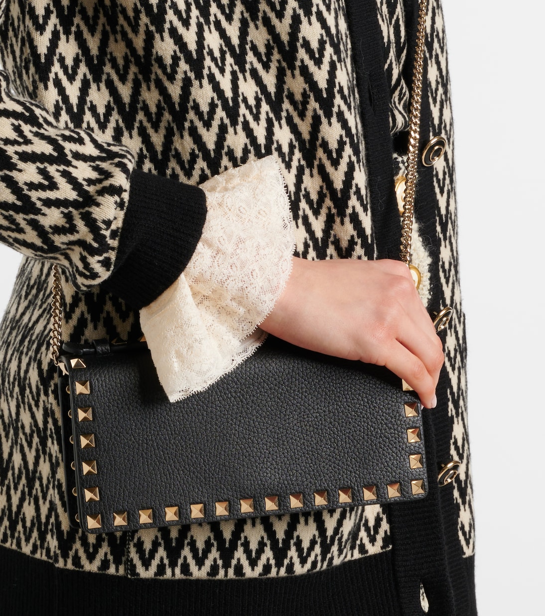 Rockstud leather wallet on chain | Valentino Garavani